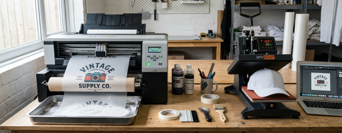 DTF printing for caps and hats process setup