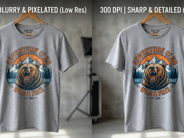 DTF printing DPI settings comparison 150 vs 300 DPI