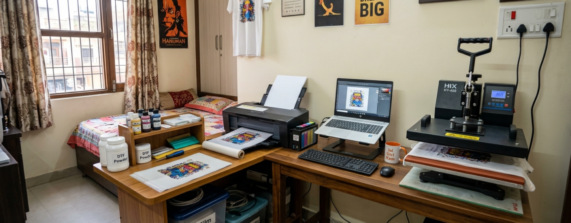 DTF Transfer Business in India workspace setup