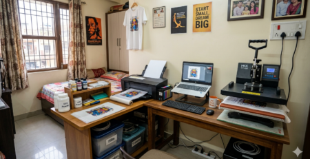 DTF Transfer Business in India workspace setup