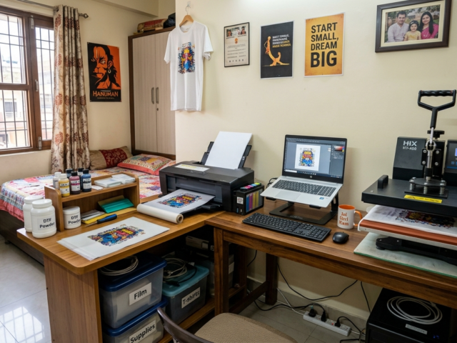 DTF Transfer Business in India workspace setup