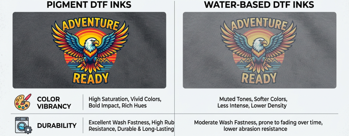 DTF Ink Types pigment vs water based comparison India