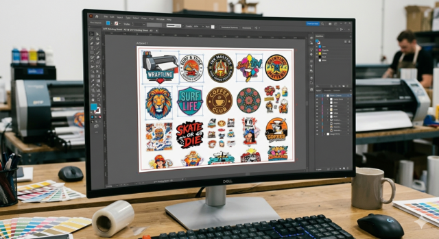 Gang Sheets for DTF Printing layout example on software