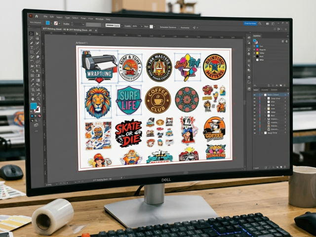 Gang Sheets for DTF Printing layout example on software