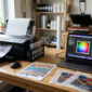 DTF color management guide showing printer color calibration process