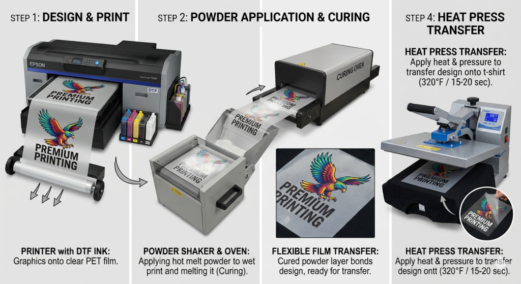 DTF Ink Types printing process on t-shirt India