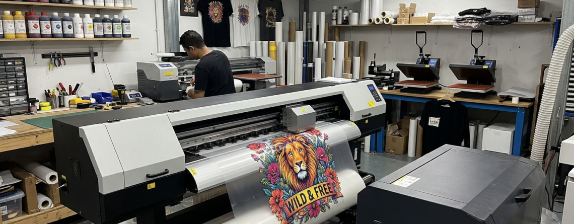 DTF transfer guide printing process on T-shirt