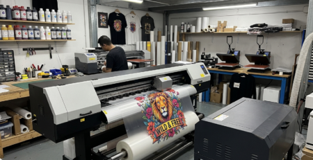 DTF transfer guide printing process on T-shirt