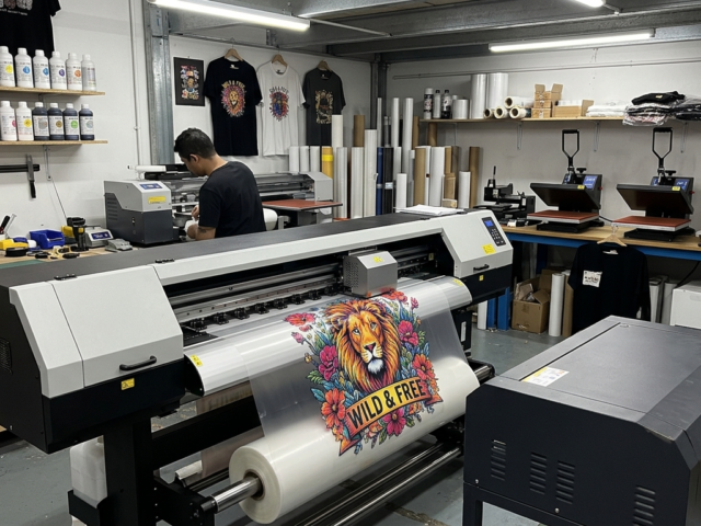 DTF transfer guide printing process on T-shirt