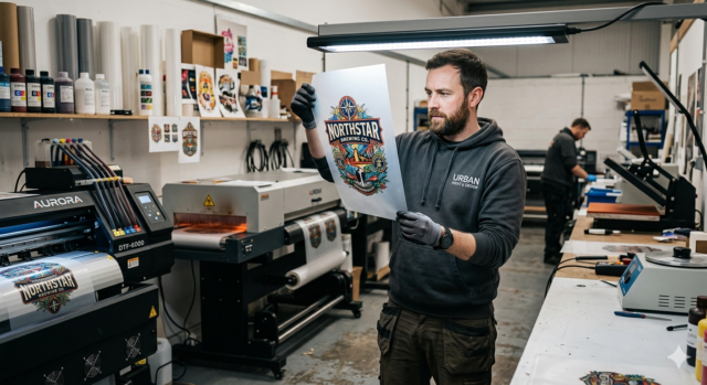 DTF print quality testing sample print inspection