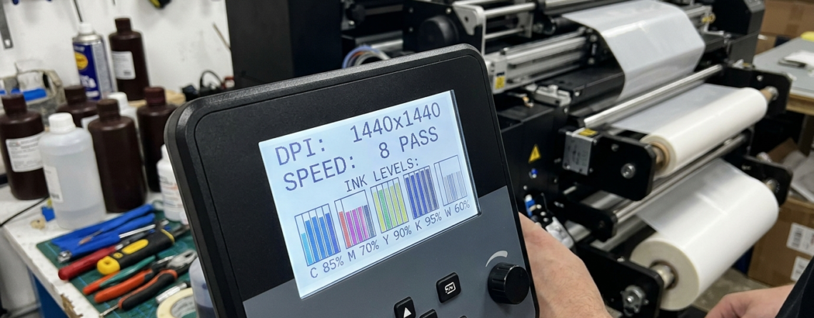 DTF printer specifications control panel and print setup