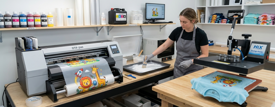 DTF printing for kids clothing safe ink process