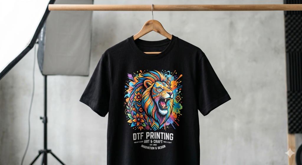 DTF Printing on Dark Fabric: Ultimate Guide for Beginners in India 2026 - DTF printing on dark fabric final output t-shirt
