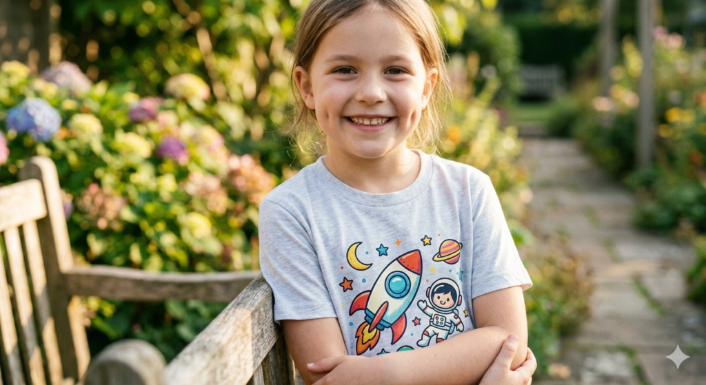 DTF printing for kids clothing finished garment example