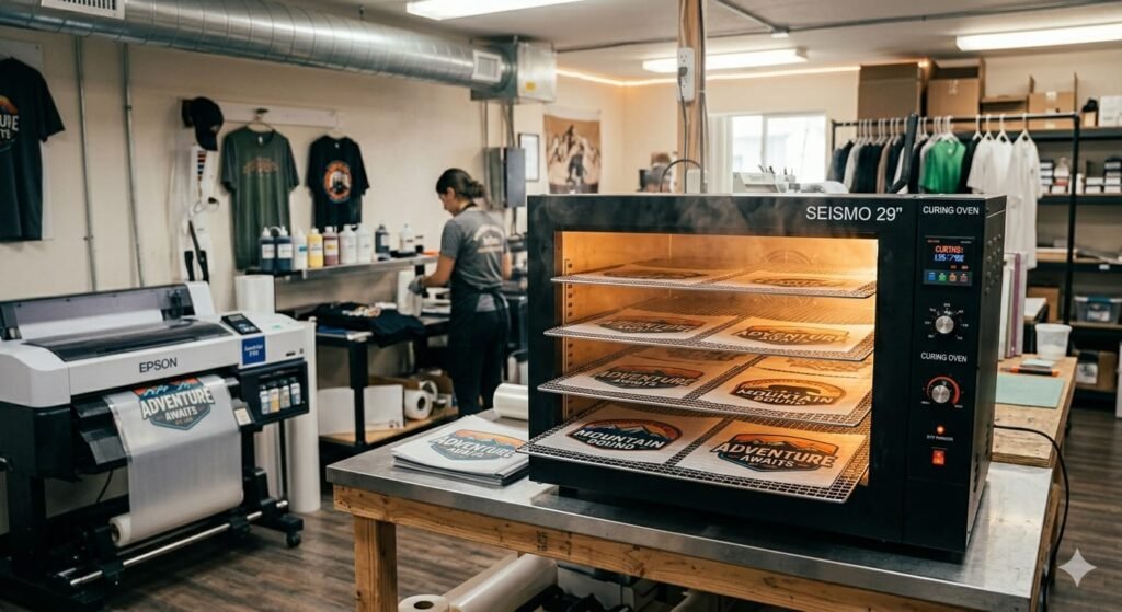 How to Best Cure DTF Powder Correctly for Long-Lasting Prints 2026 - DTF powder curing in oven method setup