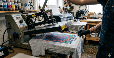 DTF printing fabrics cotton t-shirt printing process