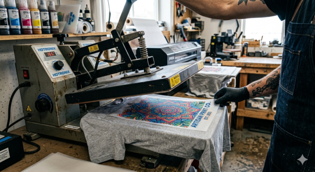 DTF printing fabrics cotton t-shirt printing process