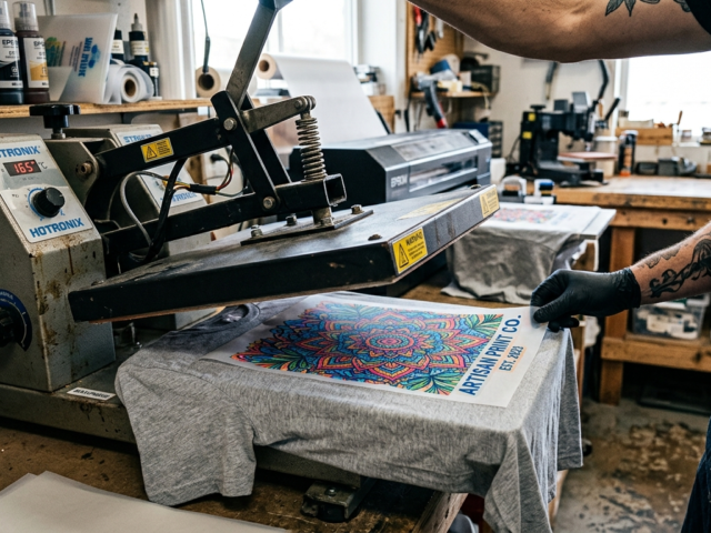 DTF printing fabrics cotton t-shirt printing process