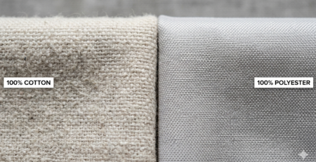 DTF printing on cotton vs polyester fabric texture comparison