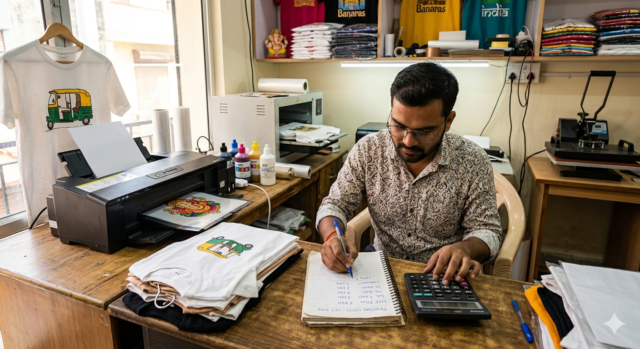 DTF pricing India cost calculation for t-shirt printing