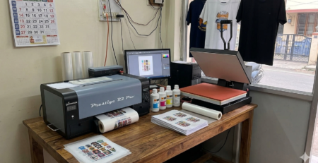 DTF printing studio setup at home in India workspace