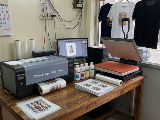 DTF printing studio setup at home in India workspace