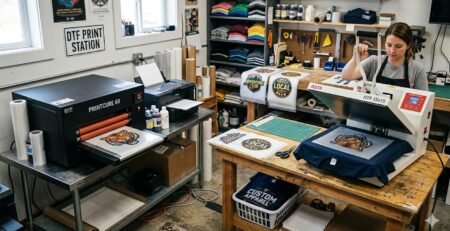 DTF curing oven vs heat press comparison setup