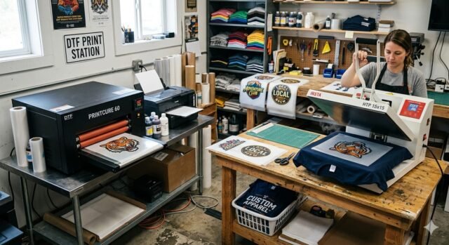 DTF curing oven vs heat press comparison setup