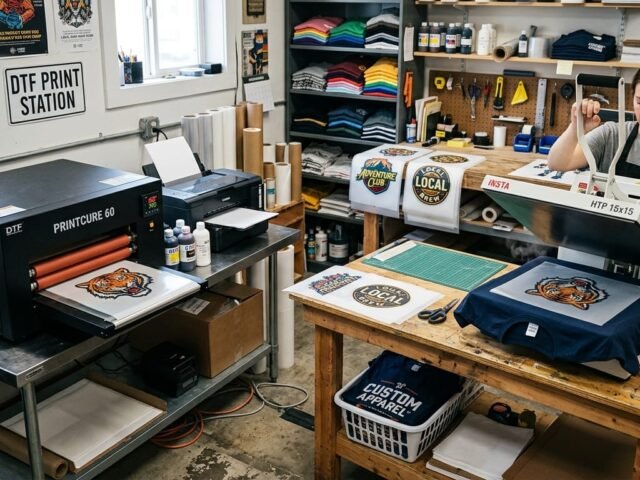 DTF curing oven vs heat press comparison setup