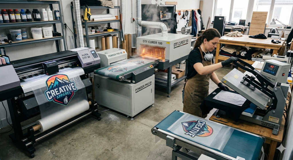 Beginner's Guide to DTF PET Film: Types, Uses, and, Buying Tips 2026 - DTF PET Film Guide for Beginners showing printing process