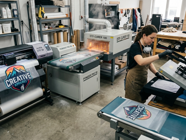 DTF PET Film Guide for Beginners showing printing process