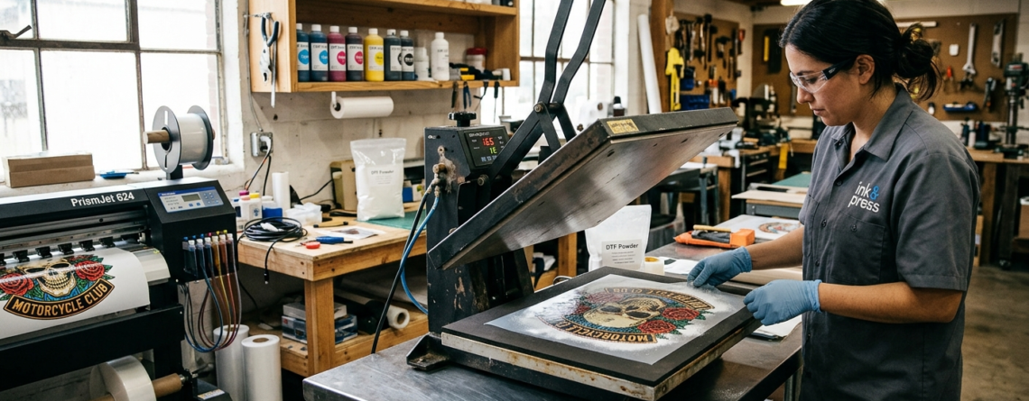 DTF powder curing guide heat press method