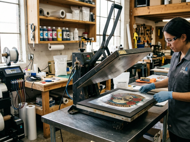 DTF powder curing guide heat press method