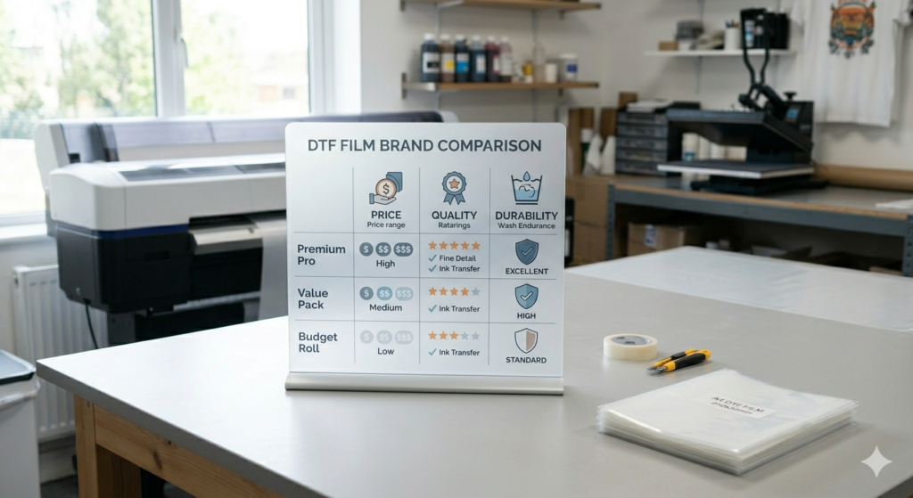 DTF Film Price in India 2026: Which Brand Offers the Best Value 2026 - DTF film price in India 2026 comparison brands chart