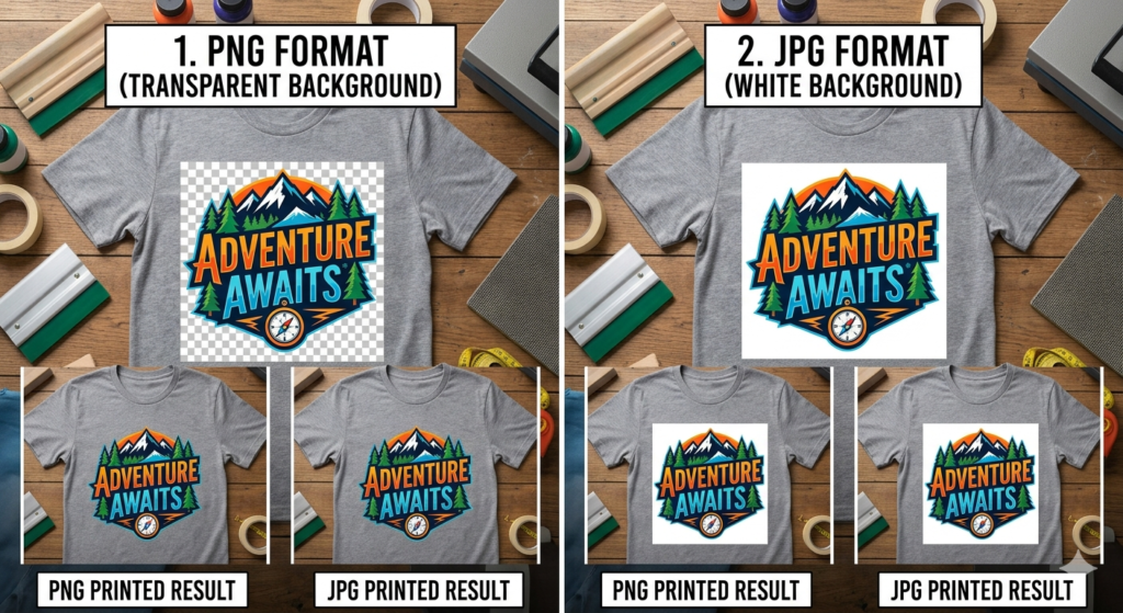 DTF file formats guide PNG vs JPG comparison