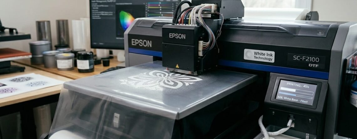 White ink in DTF printing process on film