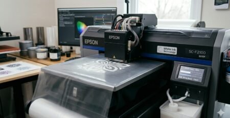 White ink in DTF printing process on film