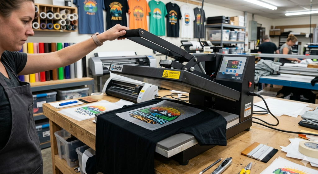 DTF printing on cotton vs polyester heat transfer process