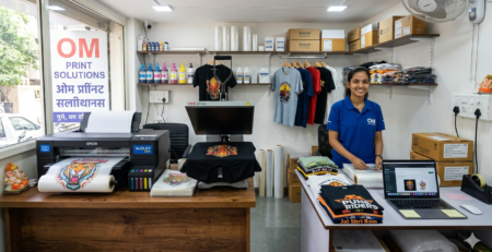 DTF Printing Business setup with printer and heat press machine