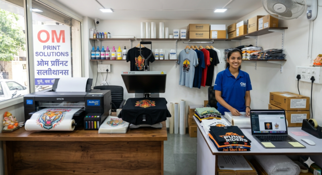 DTF Printing Business setup with printer and heat press machine