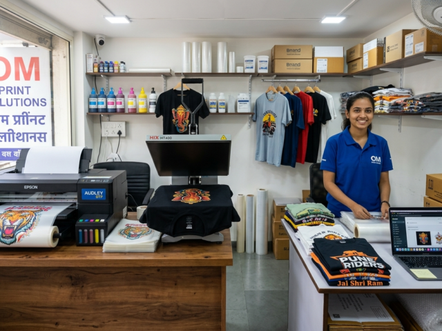 DTF Printing Business setup with printer and heat press machine
