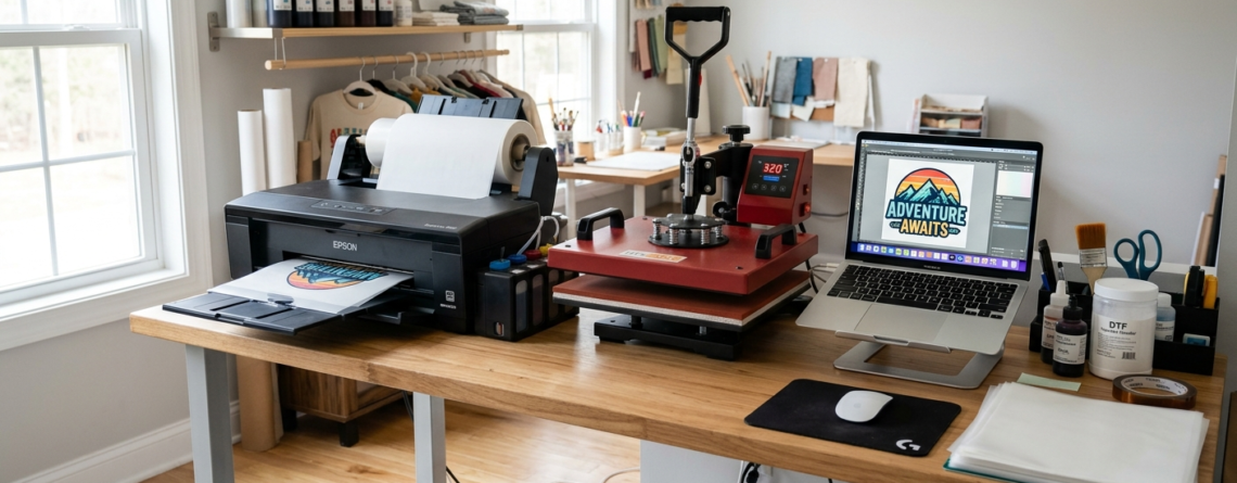 DTF printing for school uniforms machine setup