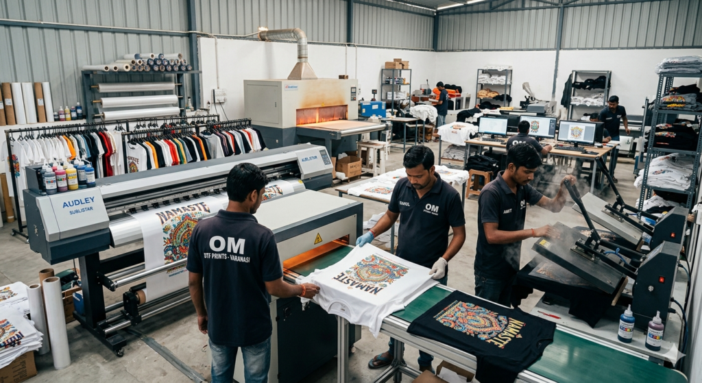 DTF Bulk Orders India:10 Ultimate Guide to Winning Large Business Clients - DTF bulk orders India printing setup with multiple t-shirt production