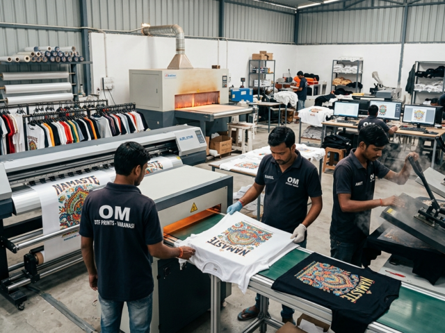 DTF bulk orders India printing setup with multiple t-shirt production