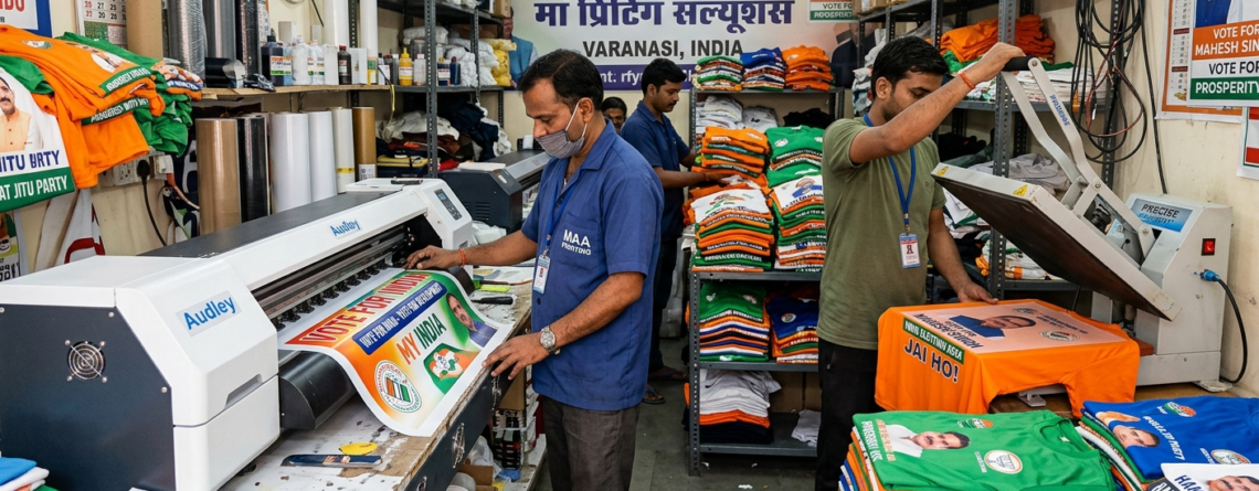 DTF Printing for Political Campaign Merchandise in India on campaign t-shirts