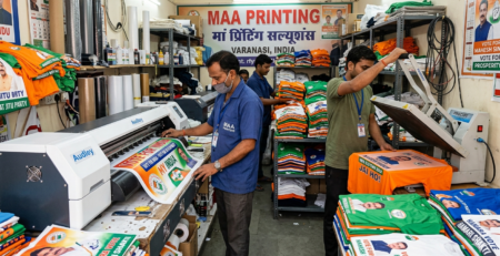 DTF Printing for Political Campaign Merchandise in India on campaign t-shirts