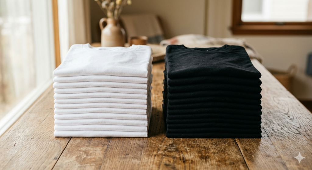 affordable blank t-shirts for DTF printing in India cotton fabric samples