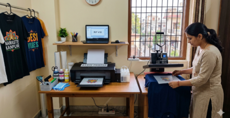 DTF printing business in Tier-2 cities India setup at home