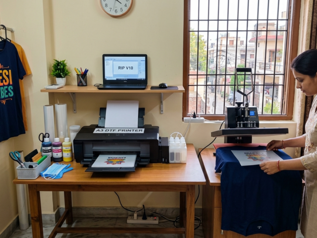 DTF printing business in Tier-2 cities India setup at home