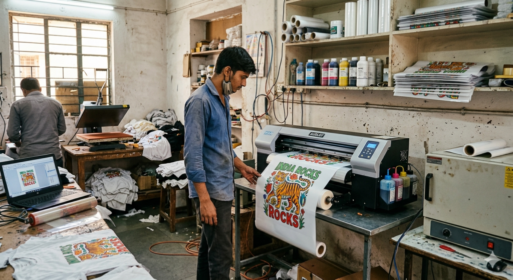 DTF printing Instagram marketing t-shirt printing process India